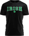 St Patricks Day Shirt for Men - Shamrock Irish Lettering Graphic T-Shirt Irish Pride Parade Tee - Black