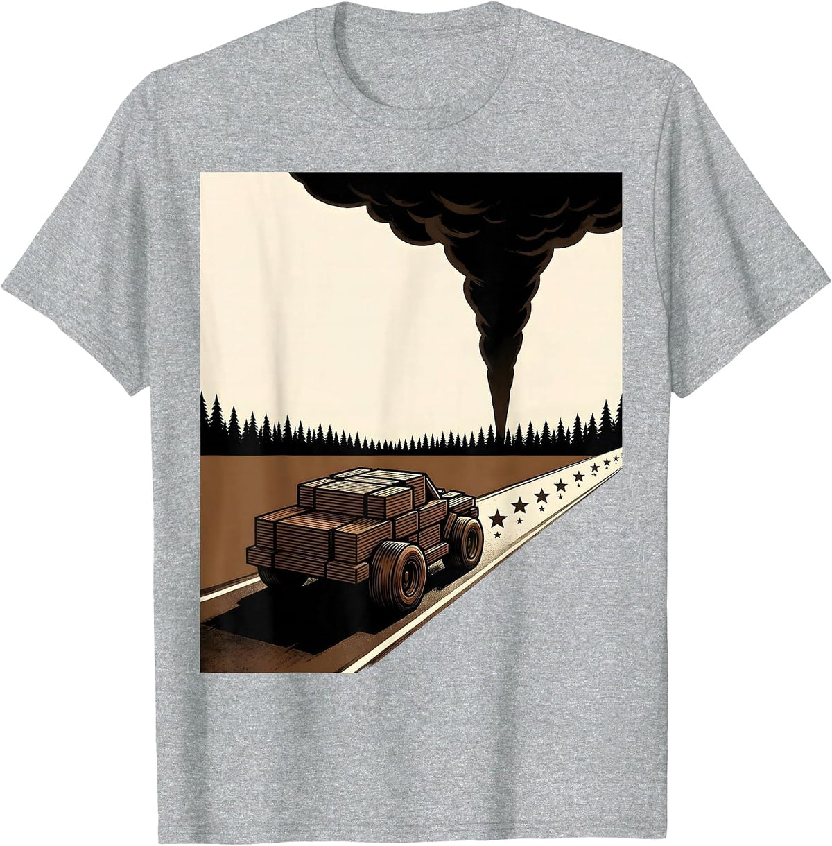 Men's Boxy Chase Vehicle Storm Chaser Meteorology Enthusiast T-Shirt - Heather Grey