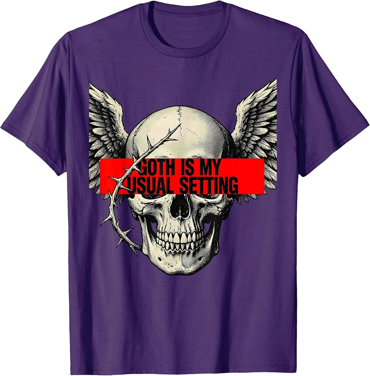 Goth Is My Usual Setting Gothic Alt Grunge Emo Girl Y2K T-Shirt - Purple