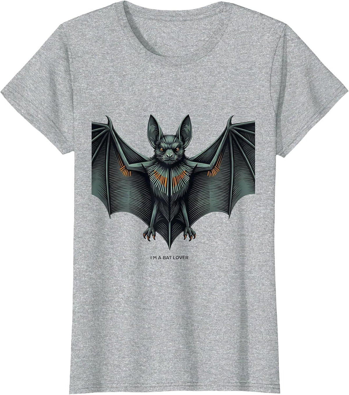 Women's I'm A Bat Lover Editorial Conceptual Bat Enthusiast Wildlife T-Shirt - Heather Grey