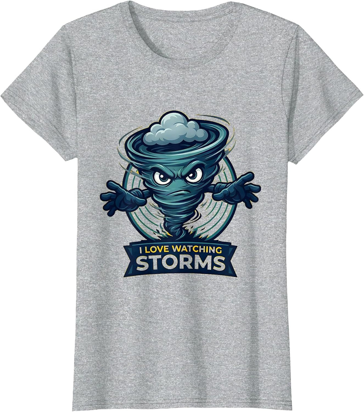 I Love Watching Storms Funny Tornado Chaser Weather T-Shirt - Heather Grey