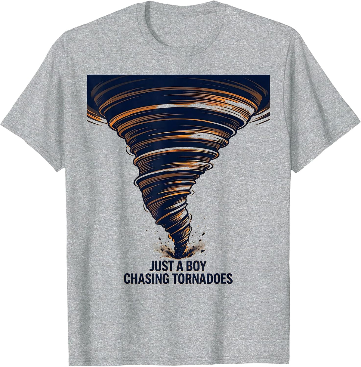 Men's Just A Boy Chasing Tornadoes Funny Weather Storm Chaser Gift T-Shirt - Heather Grey