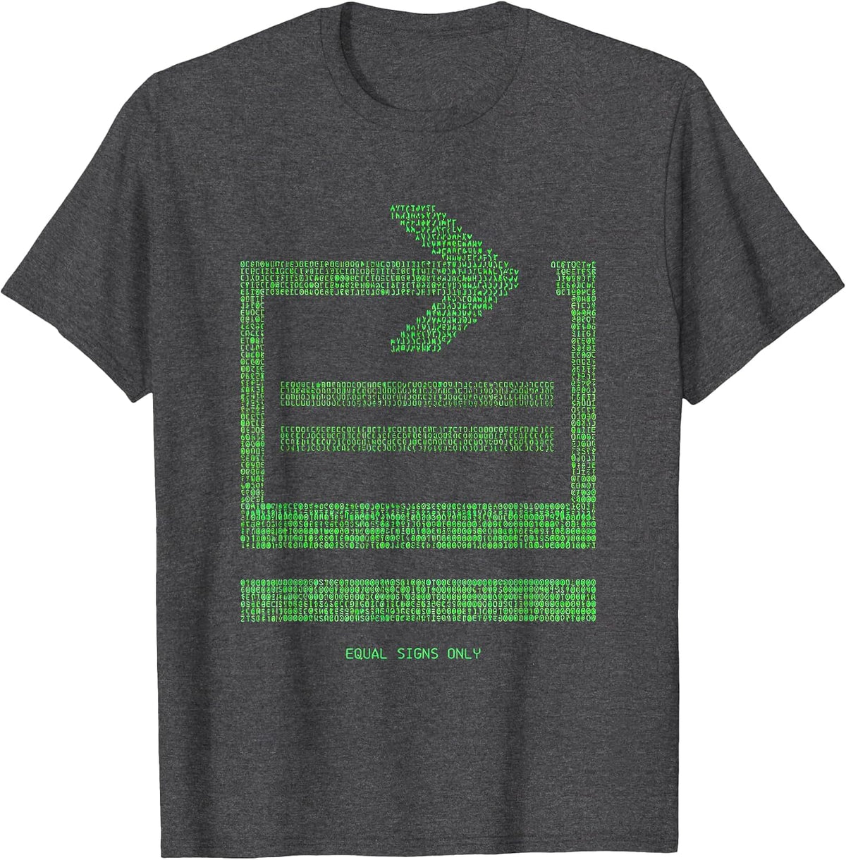 Equal Signs Only Math Equality Antiracism Symbol T-Shirt - Dark Heather Grey