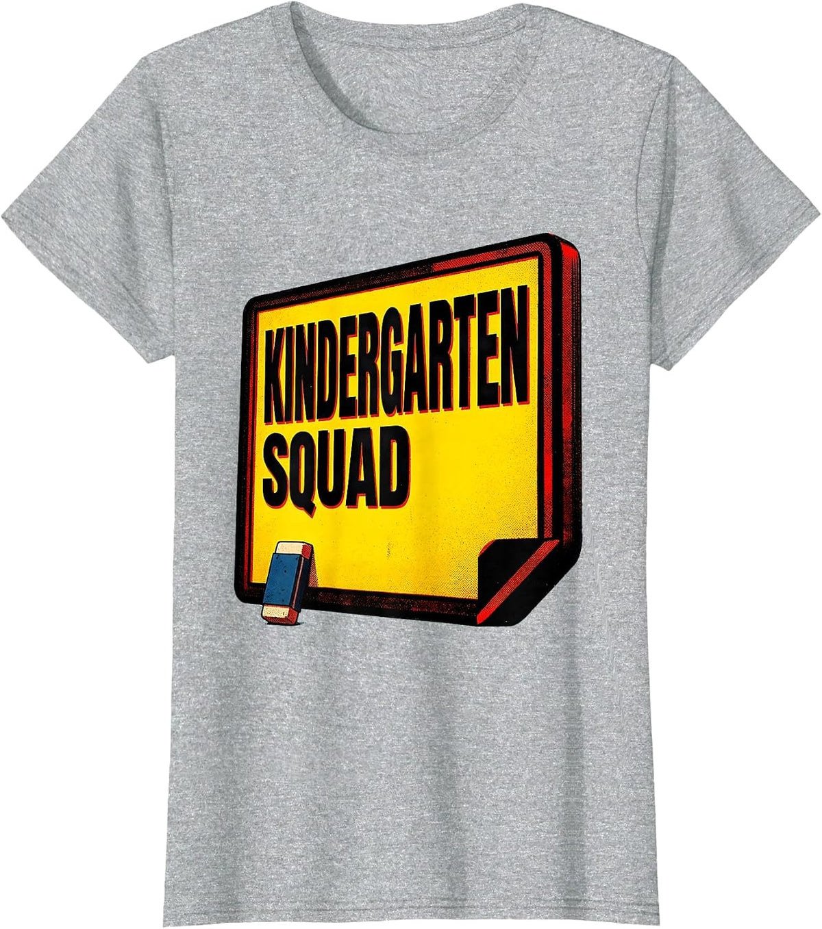 Women's Kindergarten Squad Pop Art Teacher Crew First Day of School T-Shirt - Heather Grey