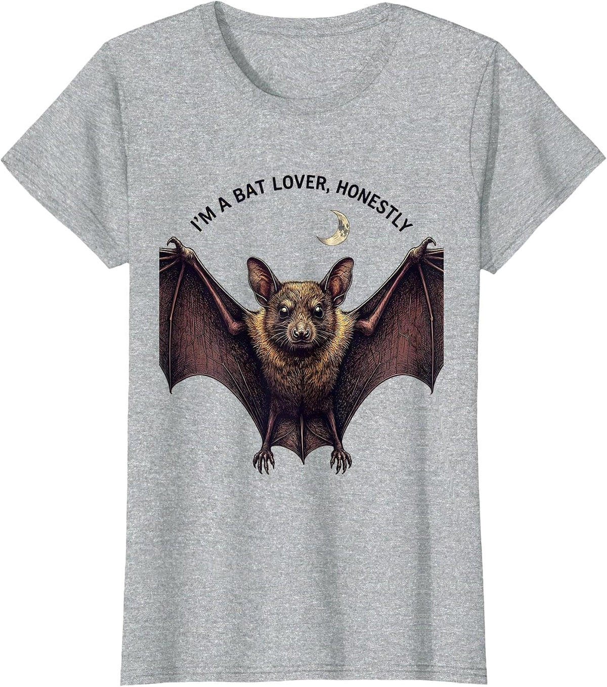 I'm A Bat Lover Honestly Funny Bat Lover Halloween Nature T-Shirt - Heather Grey