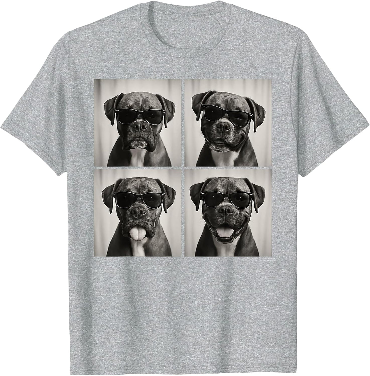 Funny Boxer Dog Lover Cute Boxer Photo Booth T-Shirt - Heather Grey