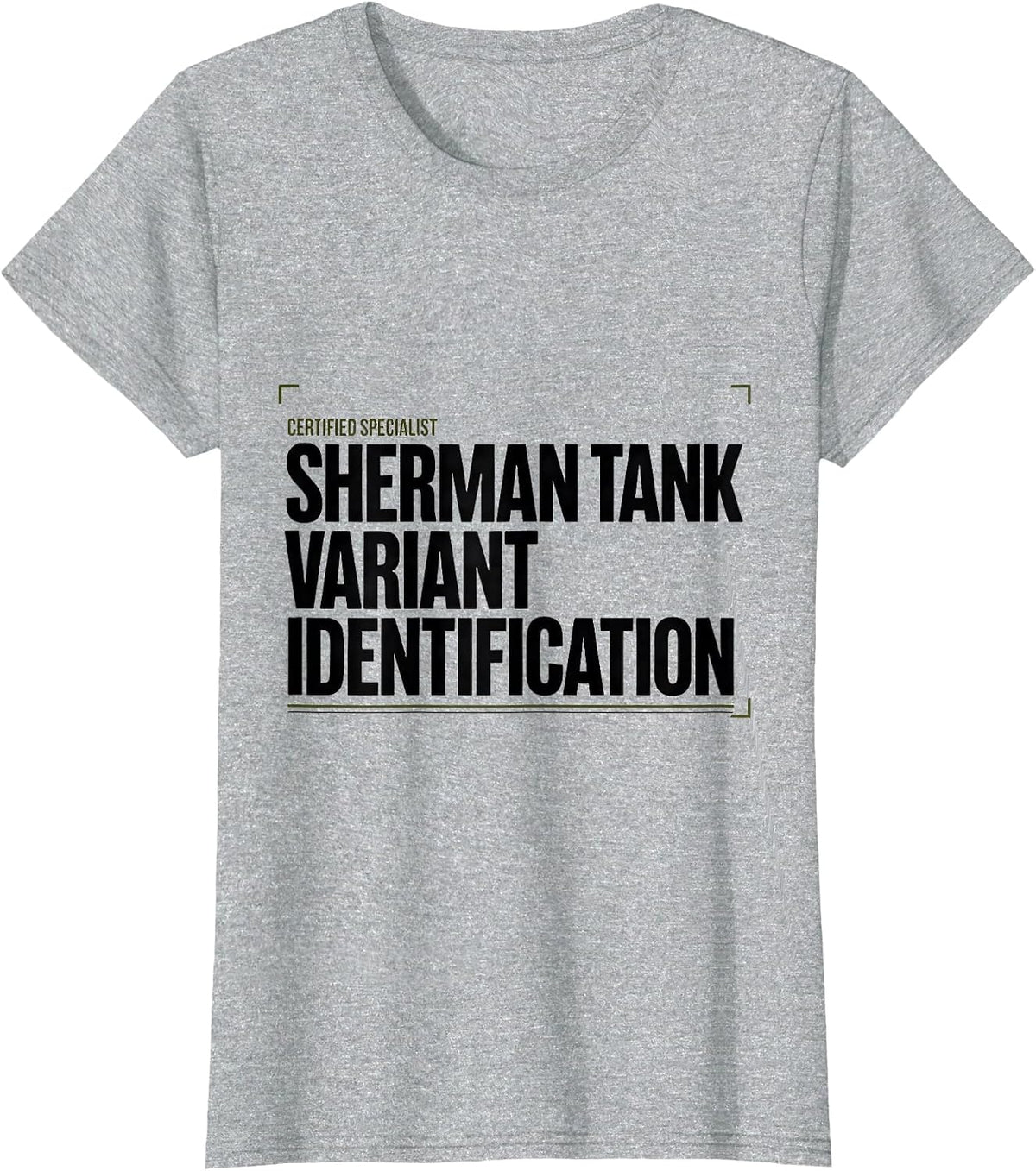 Certified Specialist, Sherman Tank Variant Identification T-Shirt - Heather Grey