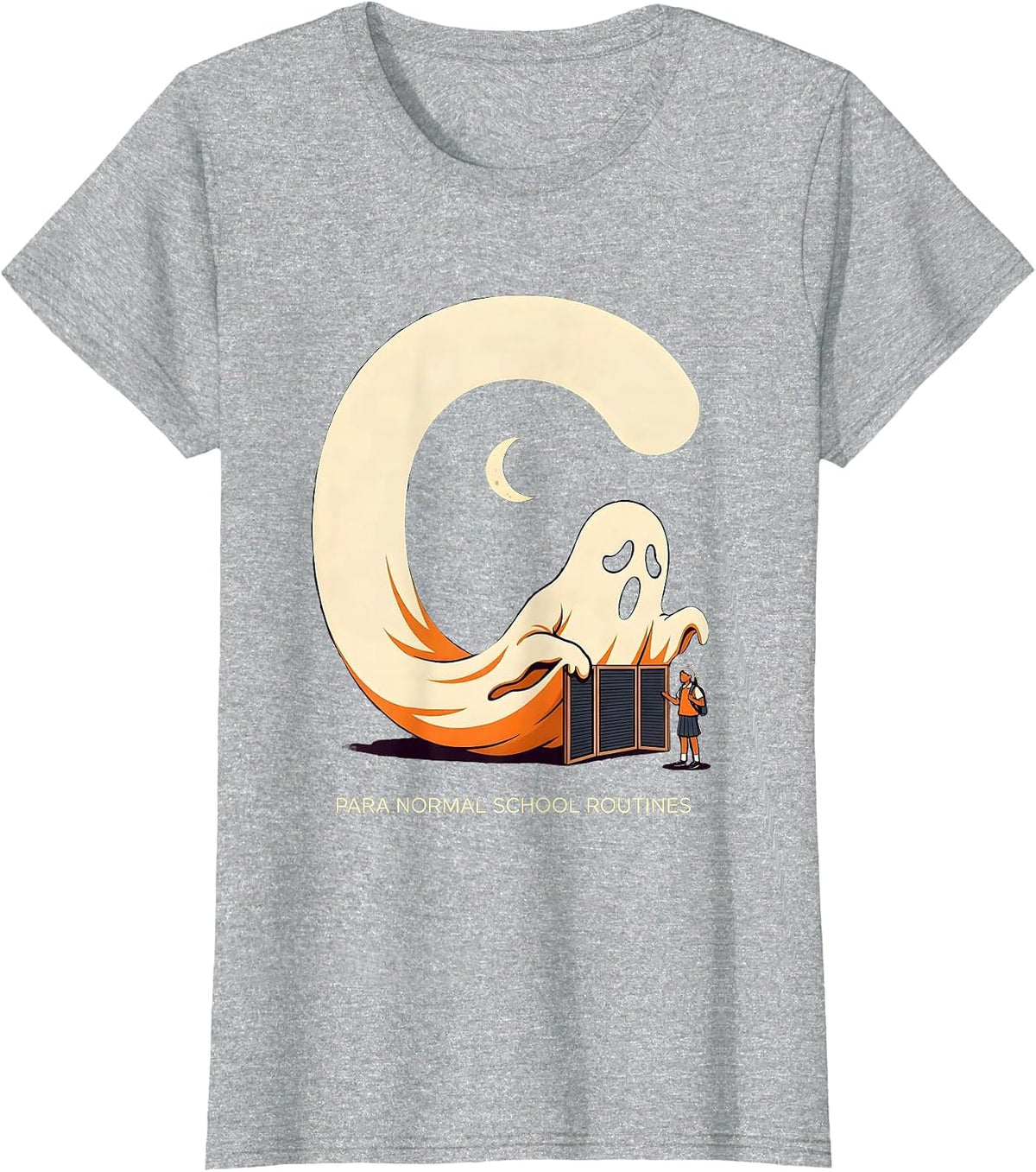 Women's Para Normal School Routines Funny Ghost Paraprofessional T-Shirt - Heather Grey