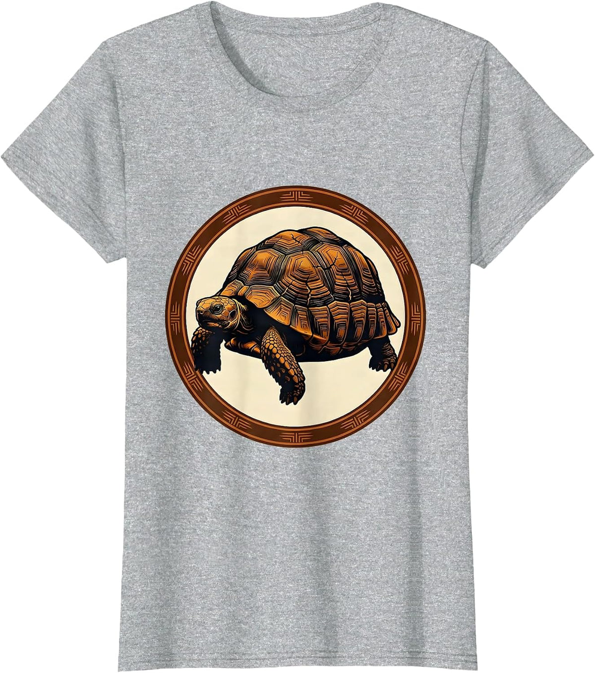 Women's Desert Tortoise Cracked Saddle Shell Western Art T-Shirt - Heather Grey
