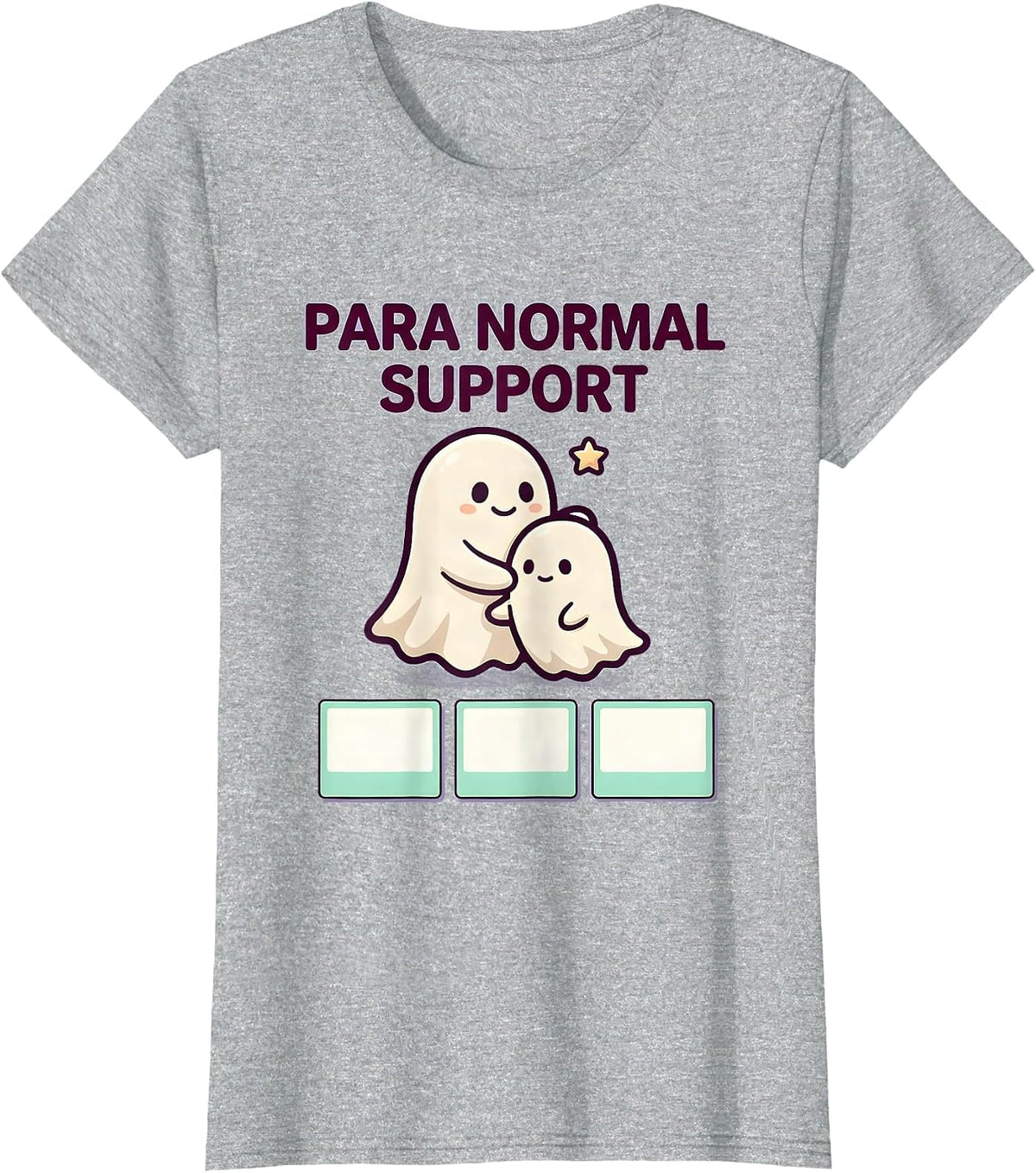 Para Normal Support Cute Kawaii Ghost Paraprofessional T-Shirt - Heather Grey