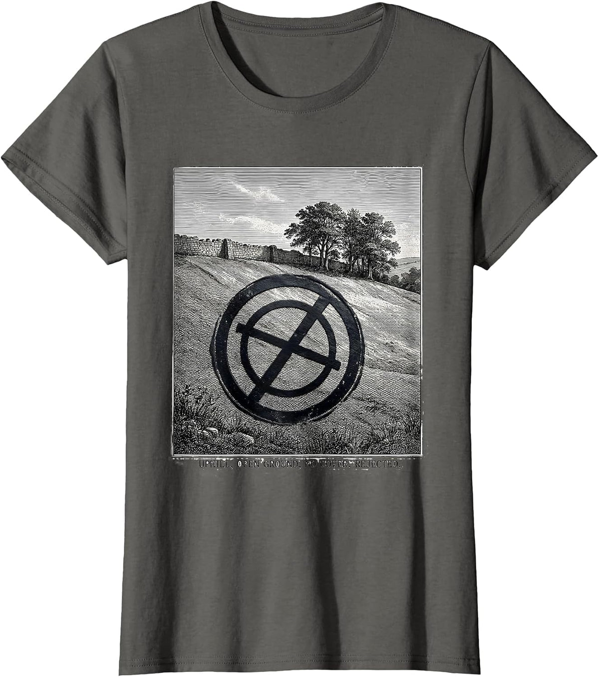 Women's Uphill Open Ground No Cover Rejected Civil War History Buff T-Shirt - Asphalt Grey