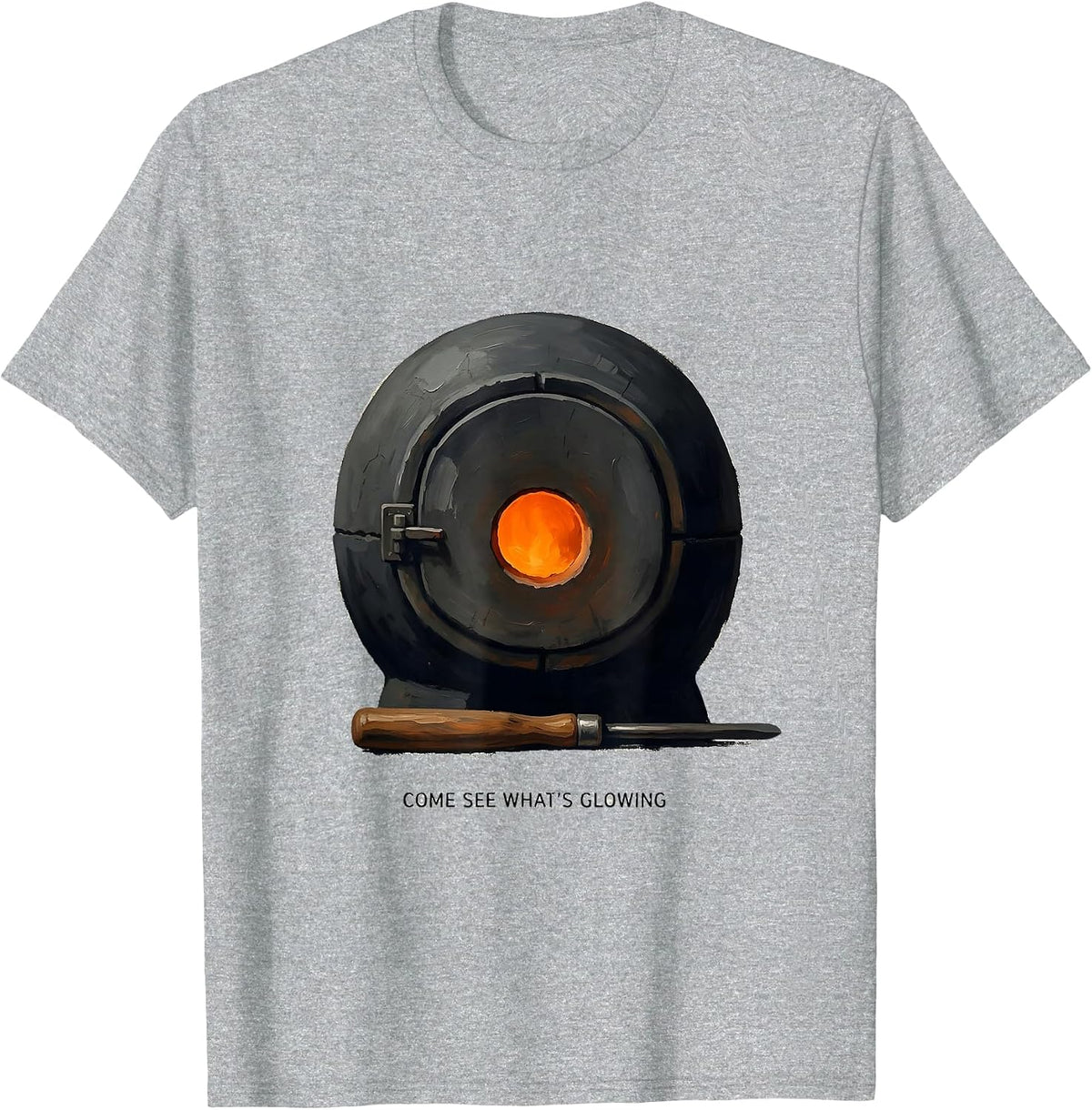 Men's Come See What's Glowing Funny Art Teacher Artist Humor T-Shirt - Heather Grey