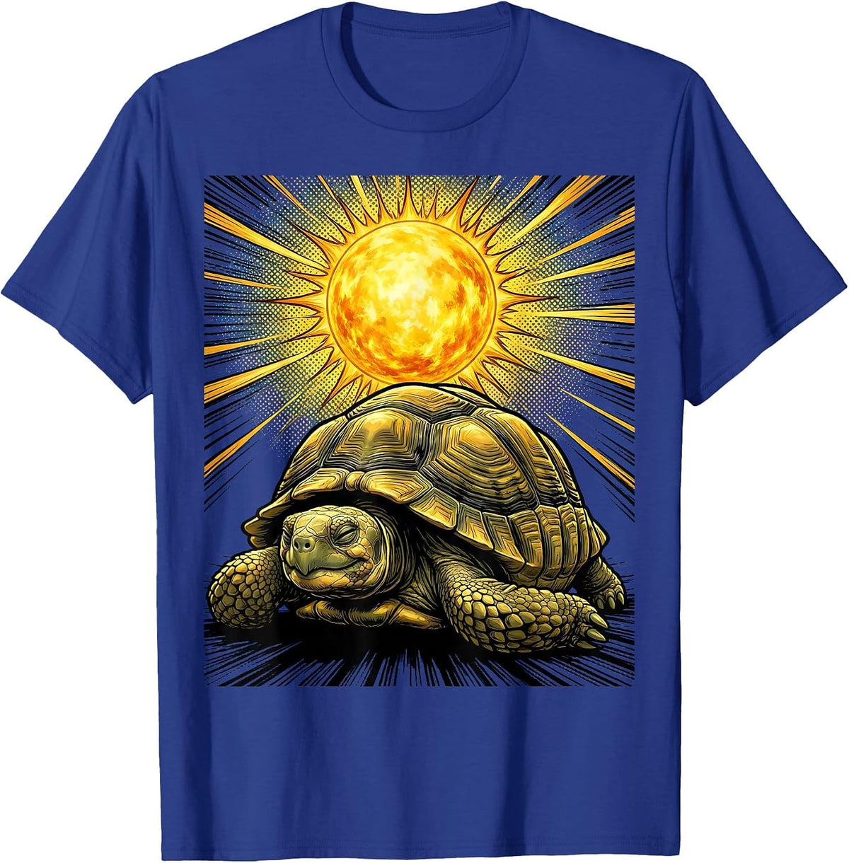 Tortoise Napping Under a Sunny Blue Sky T-Shirt - Royal Blue
