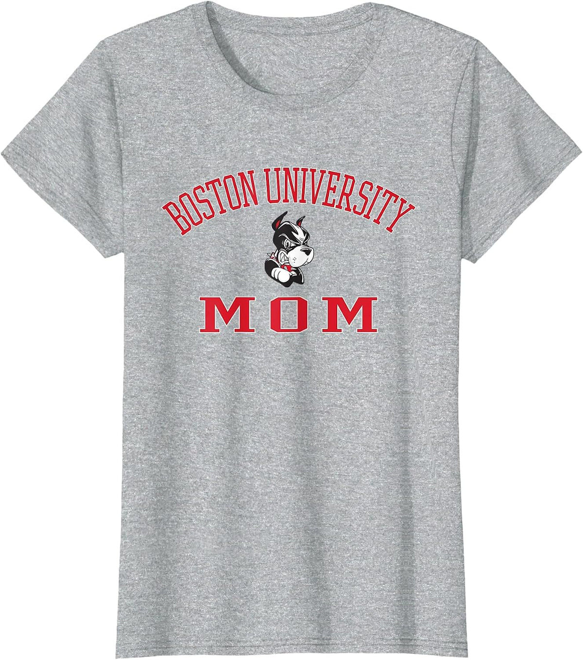 Boston Terriers Arch Over Mom - Neutral Boston U T-Shirt - Heather Grey