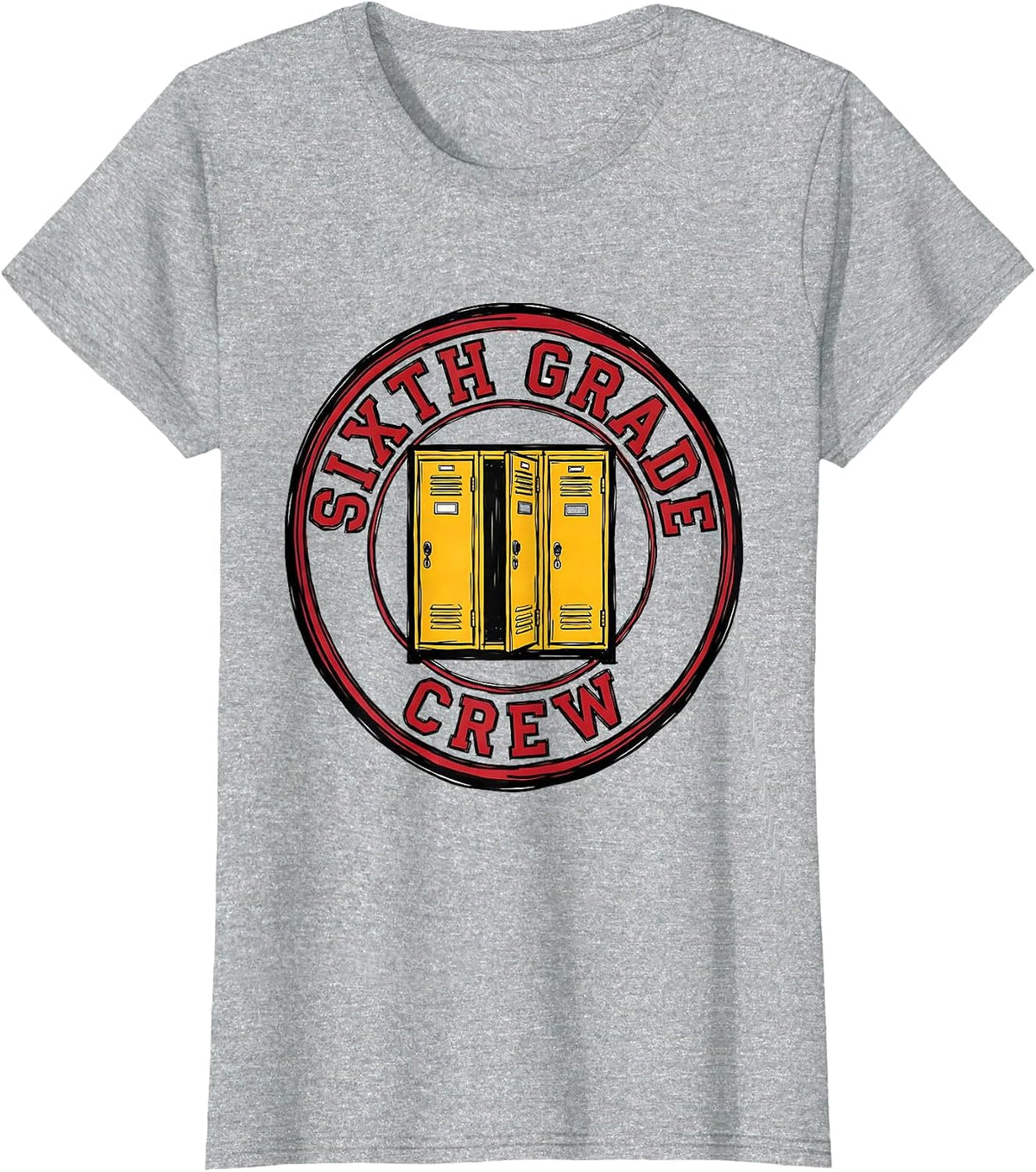 Sixth Grade Crew Funny Middle School Teacher Back To School T-Shirt - Heather Grey