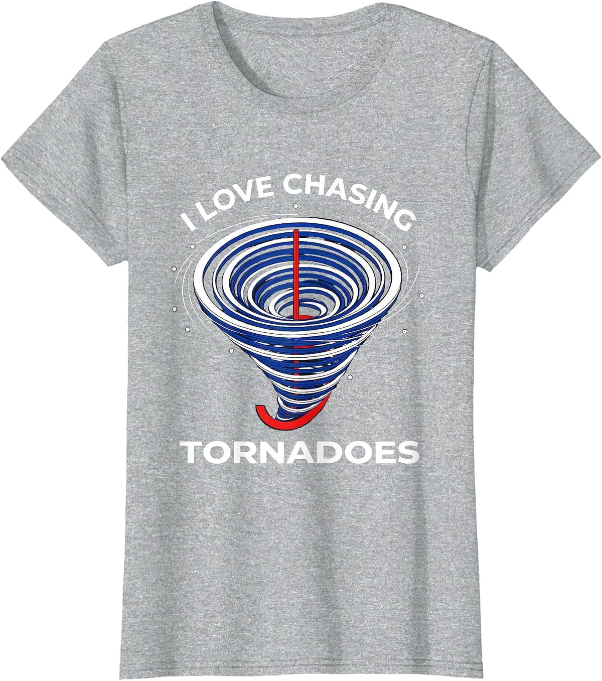 I Love Chasing Tornadoes Geometric Storm Chaser Meteorology T-Shirt - Heather Grey