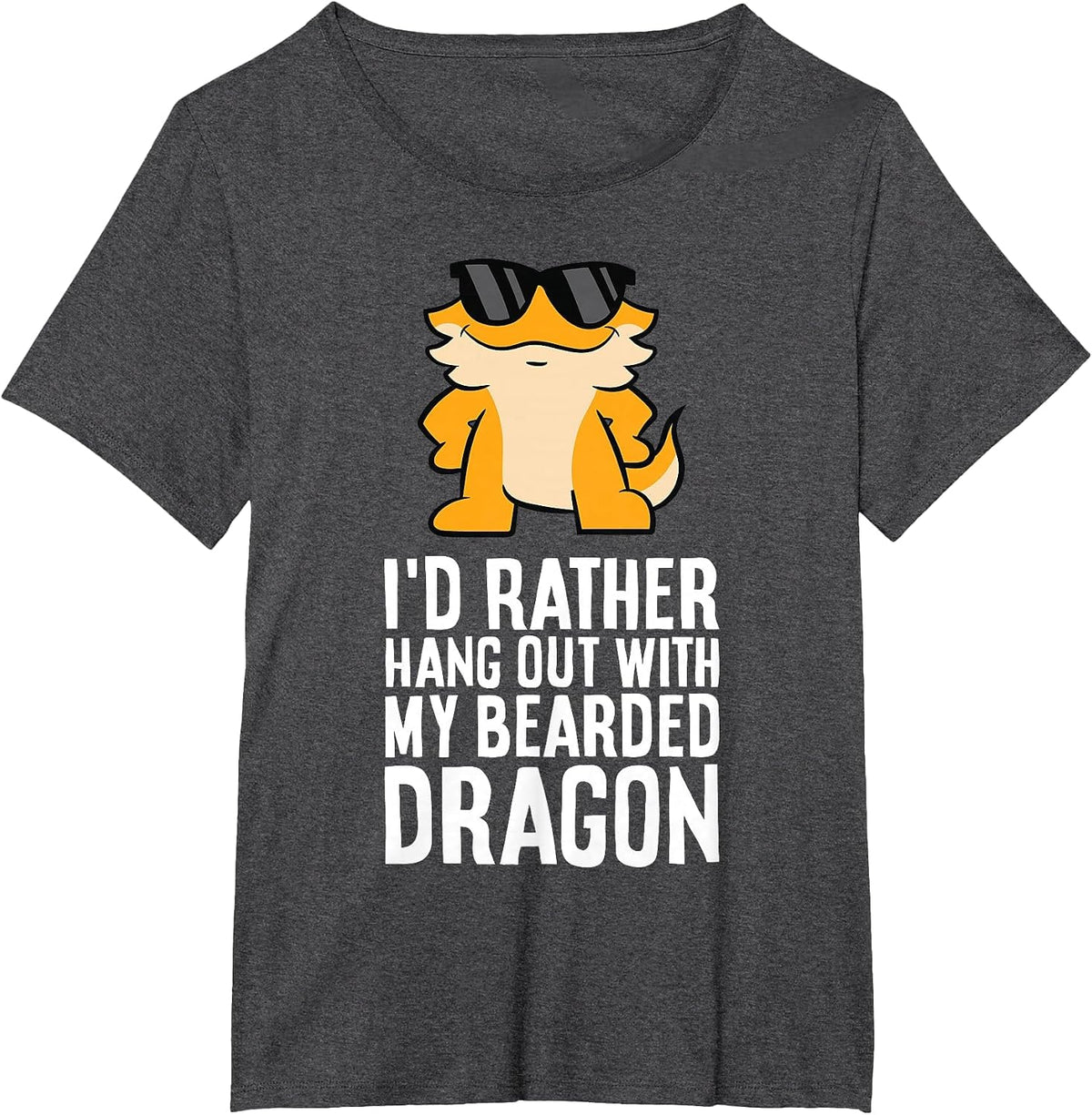 I'd Rather Hang Out with My Bearded Dragon T-Shirt - Dark Heather Grey