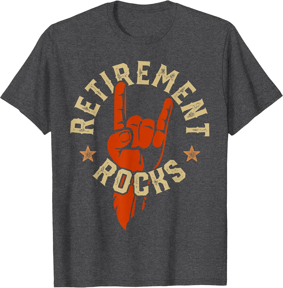 Retirement Rocks Rock n Roll Music T-Shirt - Dark Heather Grey