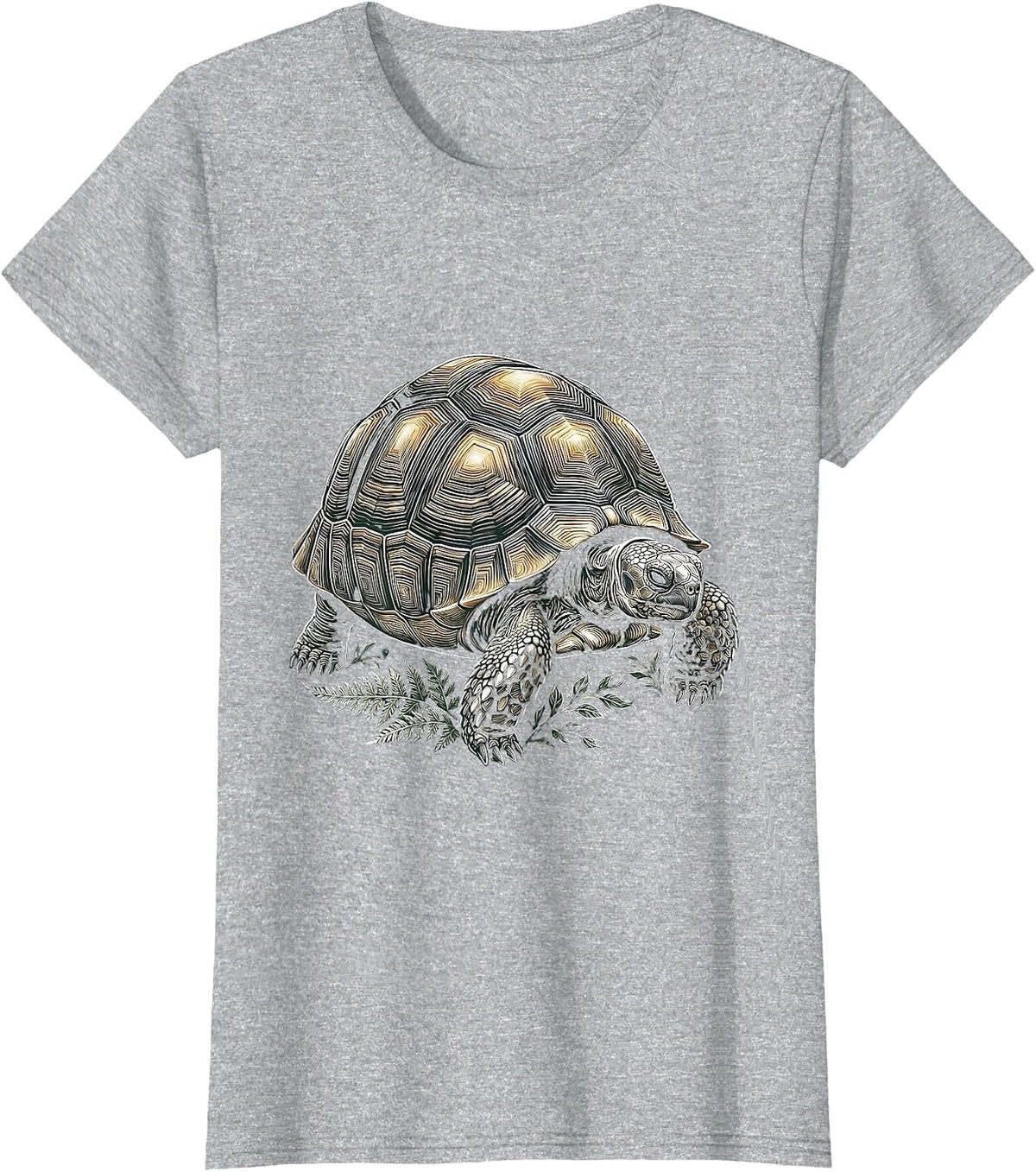 Glowing Shell Tortoise Mystical Nature Illustration T-Shirt - Heather Grey