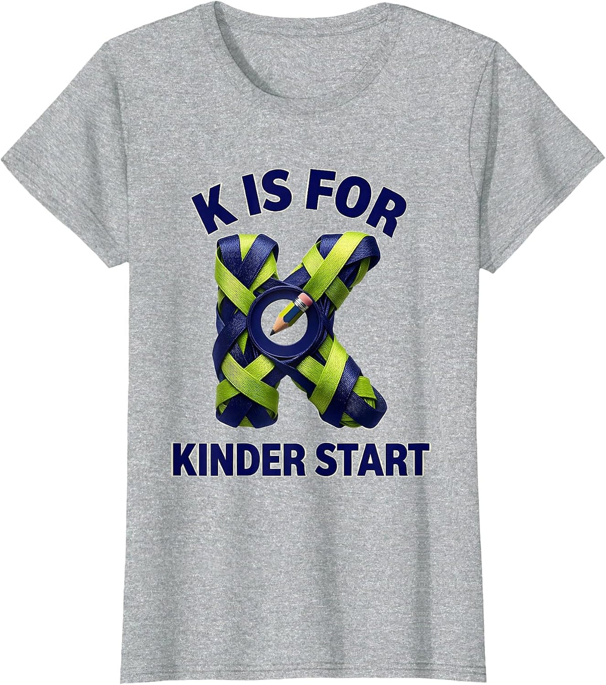 K Is For Kinder Start Playful Kindergarten Teacher Back To T-Shirt - Heather Grey