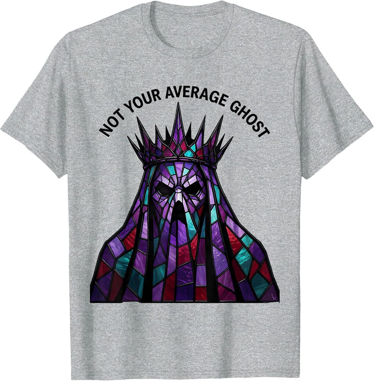 Men's Not Your Average Ghost Goth Dark Aesthetic Design T-Shirt - Heather Grey
