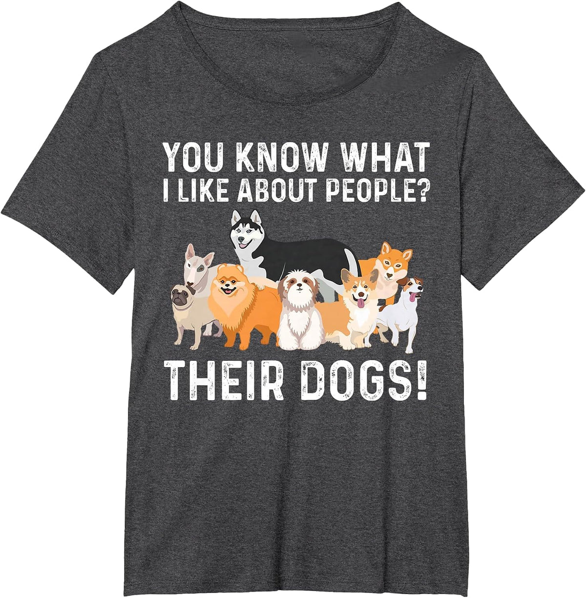 Cute Dog Design for Men Women Kids Dog Lovers I Like Dogs T-Shirt - Dark Heather Grey