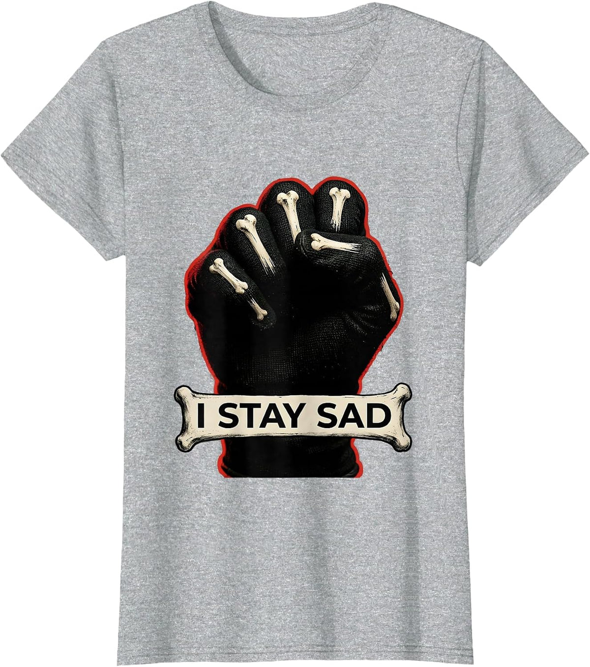 I Stay Sad Gothic Emo Alt-Aesthetic Y2K Grunge T-Shirt - Heather Grey