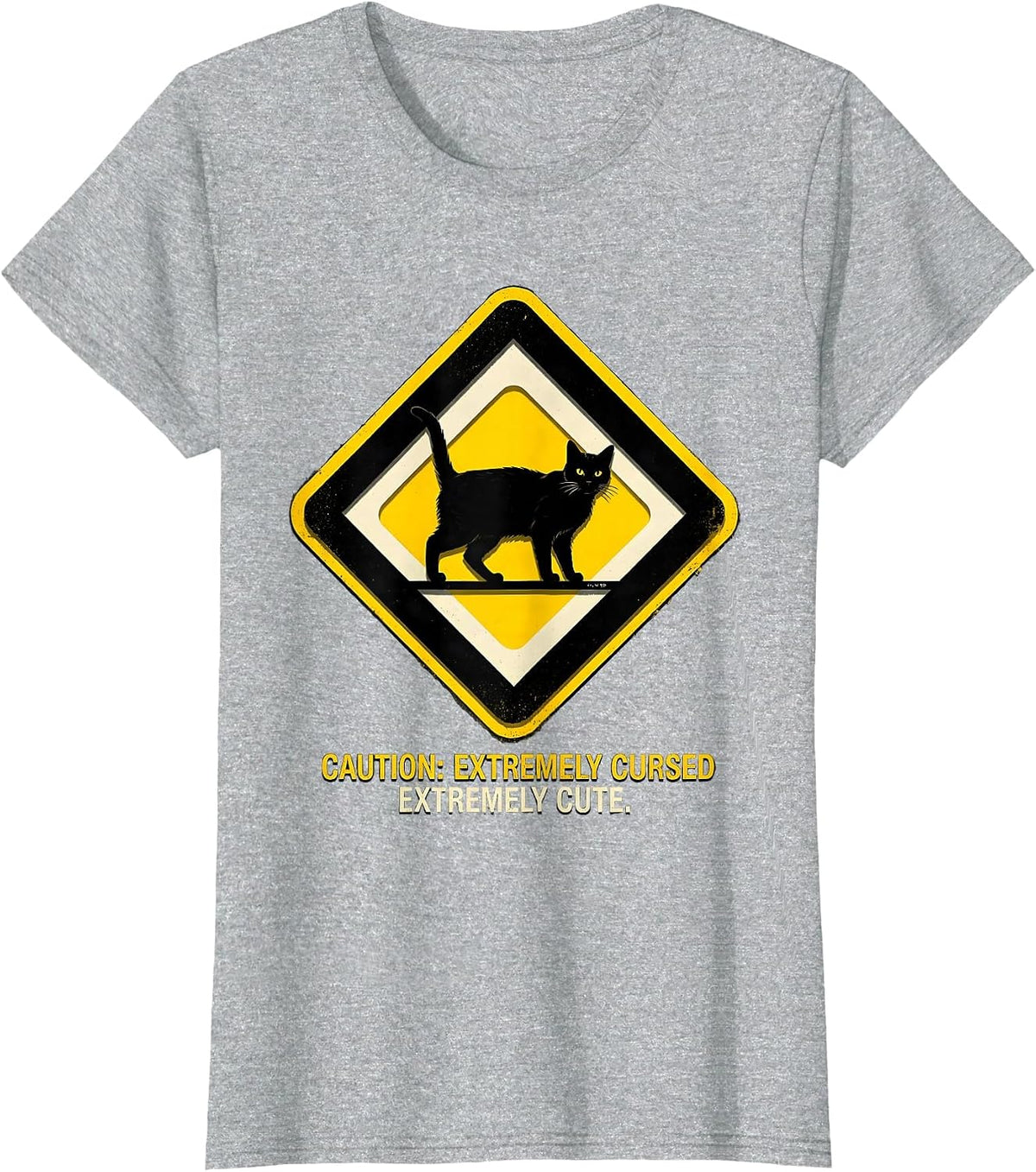 Caution: Extremely Cursed. Extremely Cute Pastel Goth T-Shirt - Heather Grey