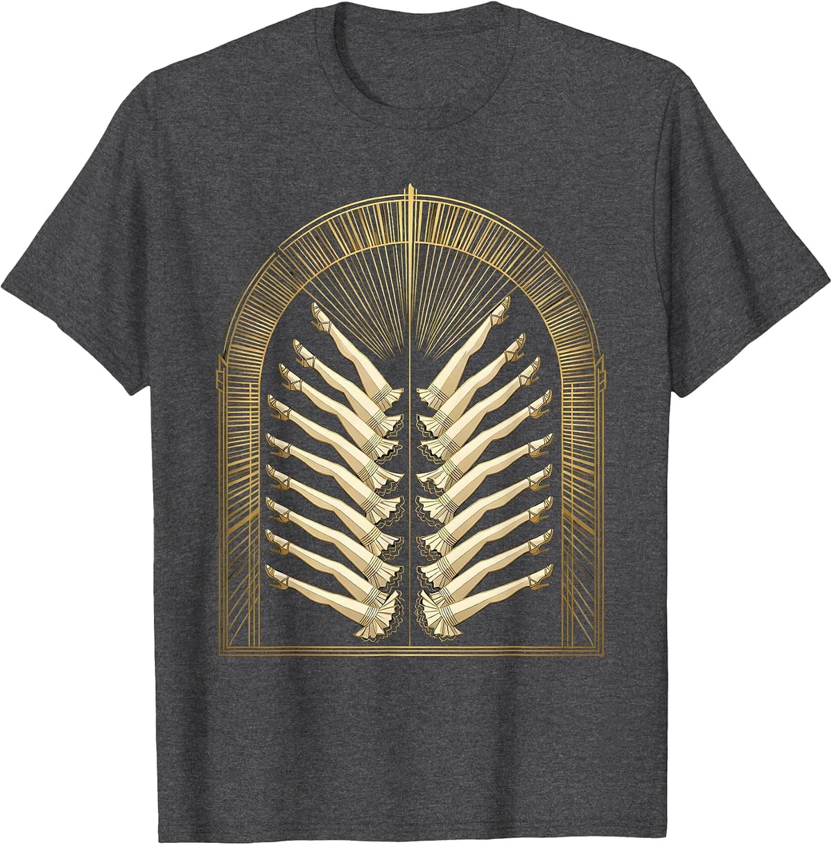 Men's Showgirl Chorus Line Kick Dance Graphic T-Shirt - Dark Heather Grey