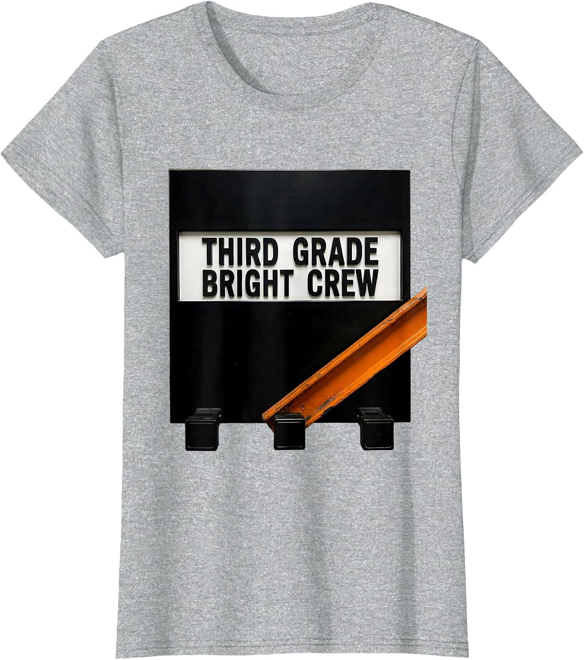 Third Grade Bright Crew Funny Teacher Back To School Staff T-Shirt - Heather Grey