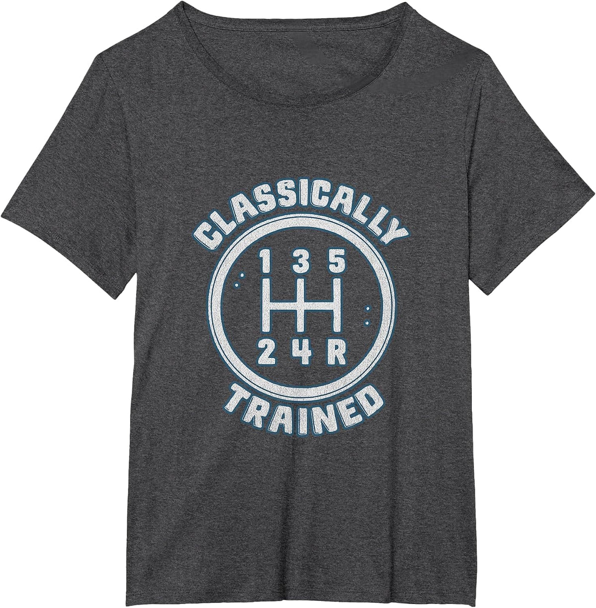 Automotive Classically Trained Manual Gear Shift Retro Car T-Shirt - Dark Heather Grey