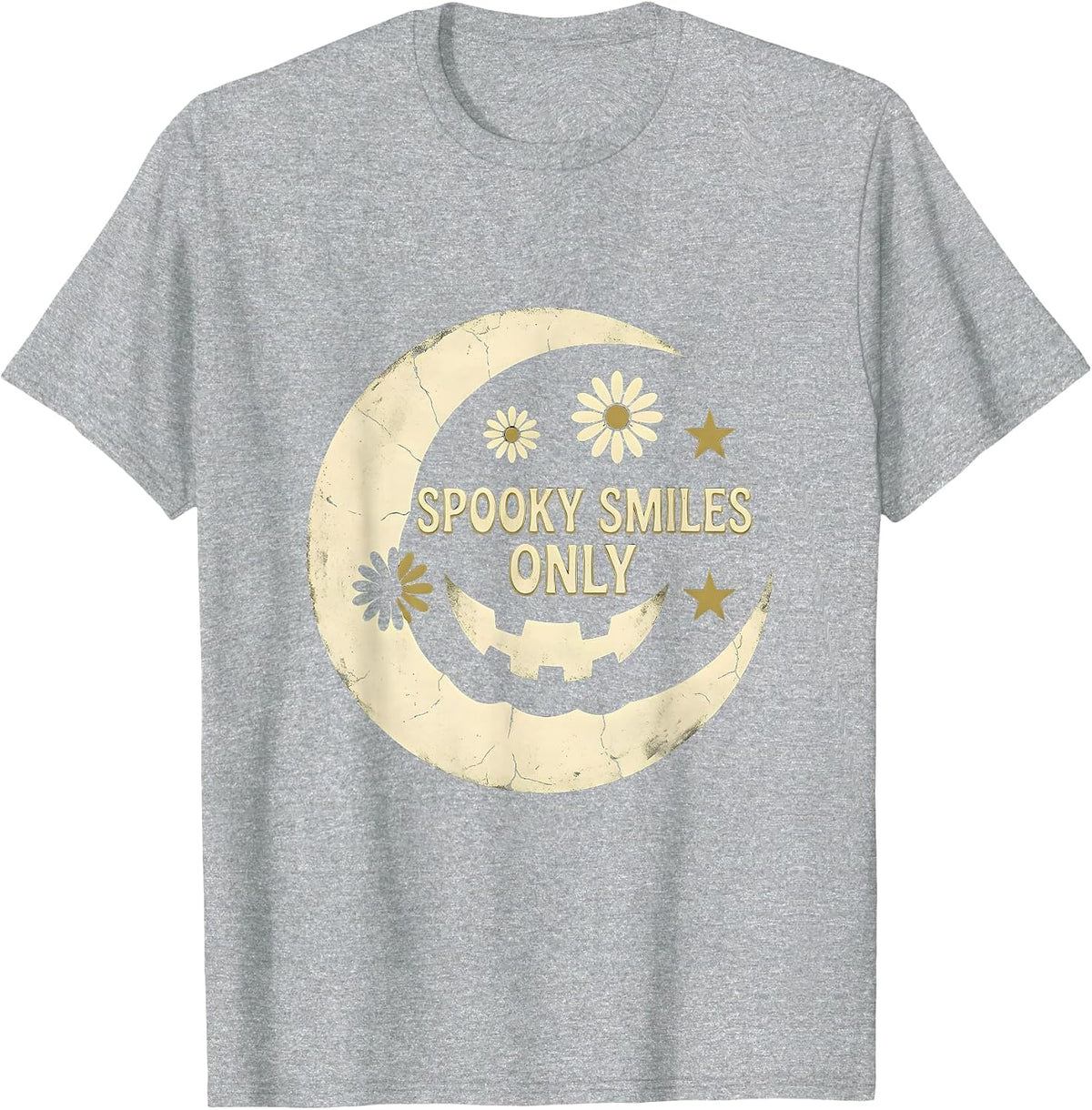 Men's Spooky Smiles Only Dental Halloween Design T-Shirt - Heather Grey