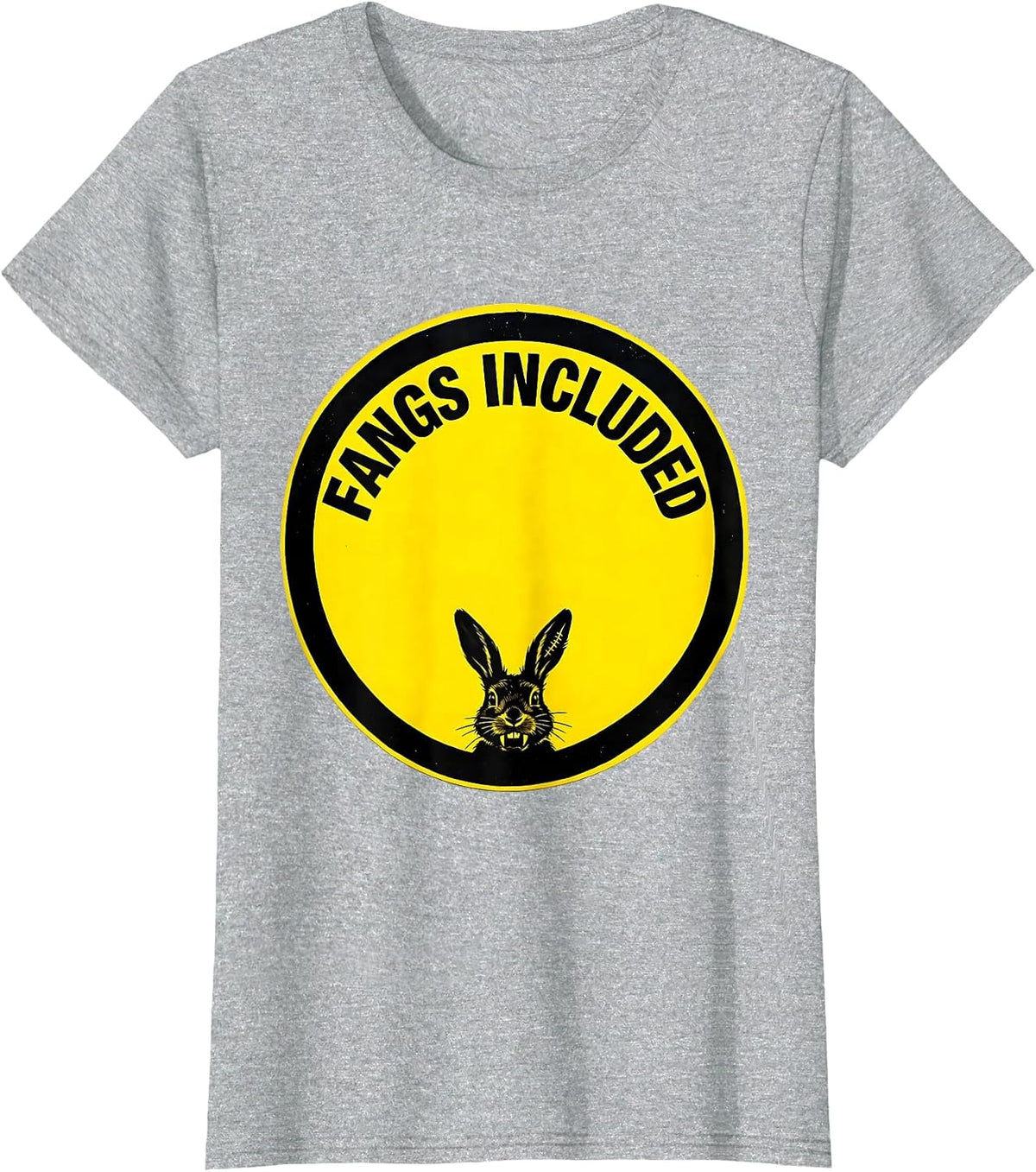 Women's Fangs Included Pastel Goth Creepy Cute Kawaii Bunny Horror T-Shirt - Heather Grey