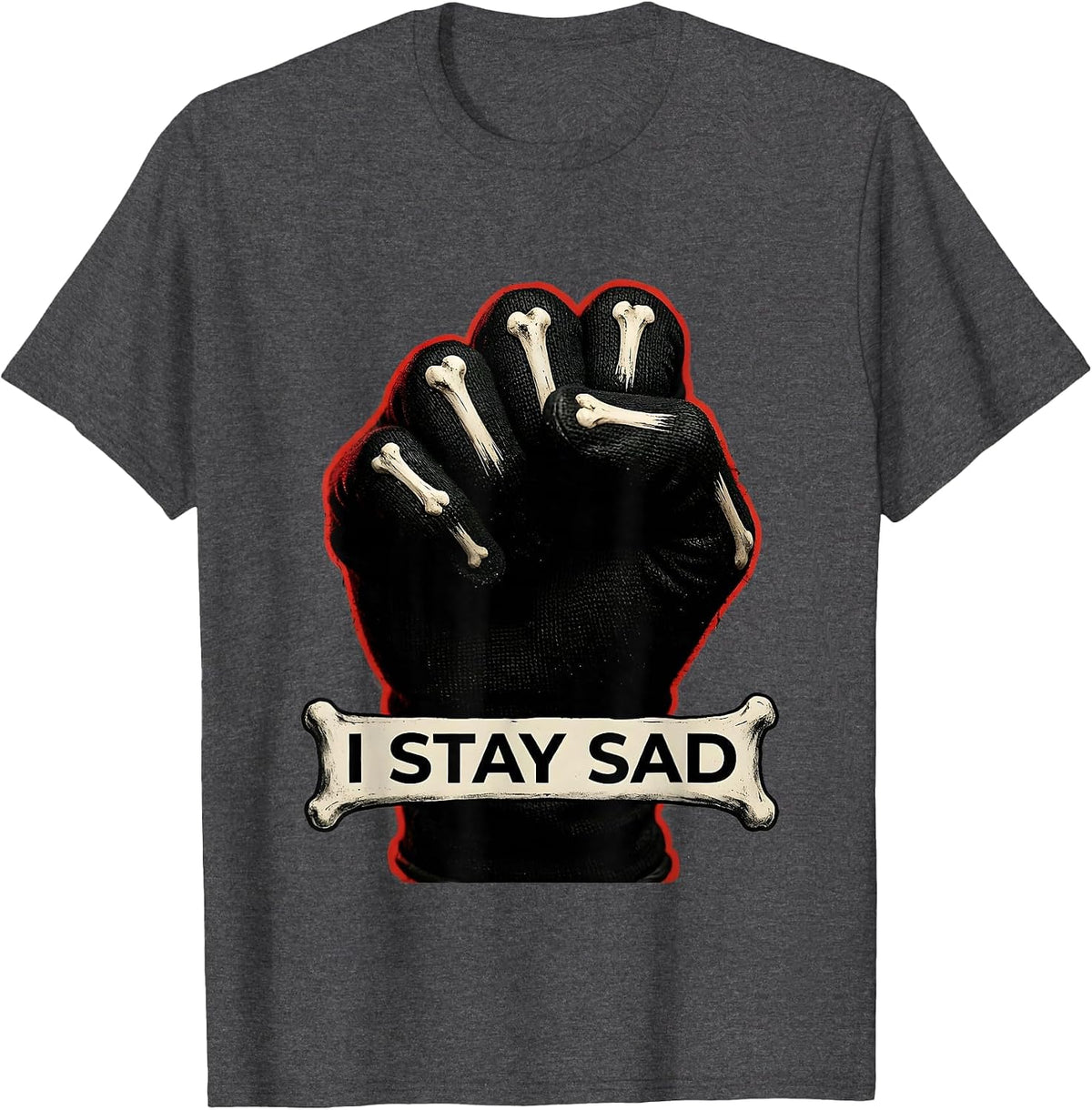 I Stay Sad Gothic Emo Alt-Aesthetic Y2K Grunge T-Shirt - Dark Heather Grey