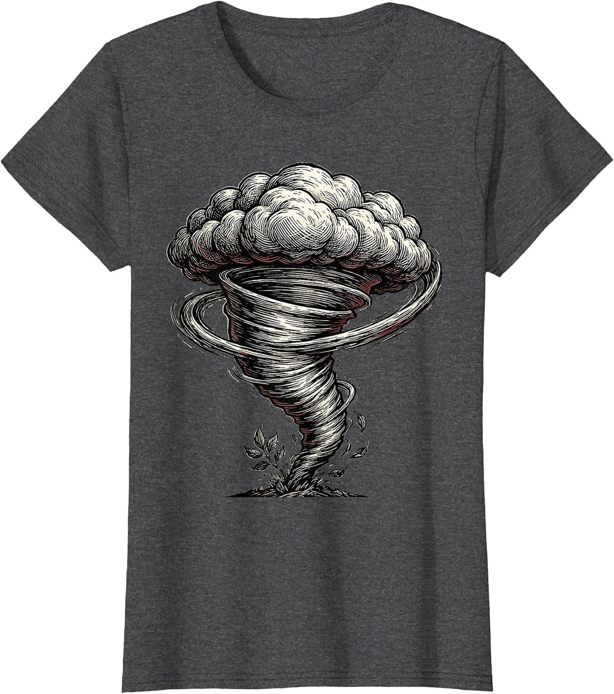 Women's Tornado Funnel Storm Chaser Meteorology Humor T-Shirt - Dark Heather Grey