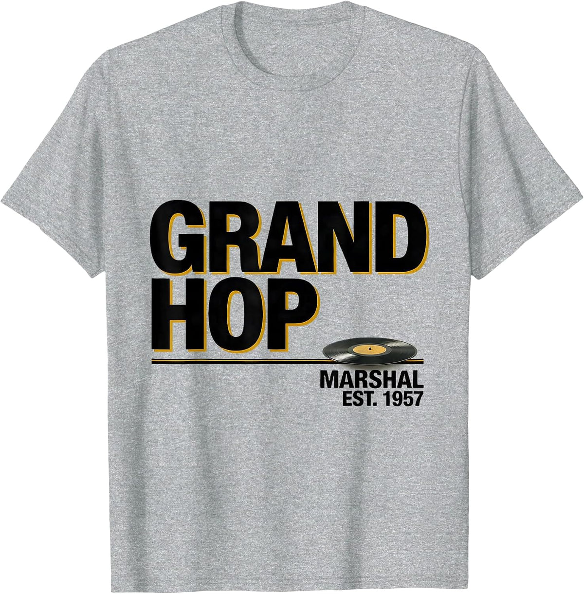 Men's Grand Hop Marshal Est 1957 Retro 50s Sock Hop Rockabilly T-Shirt - Heather Grey