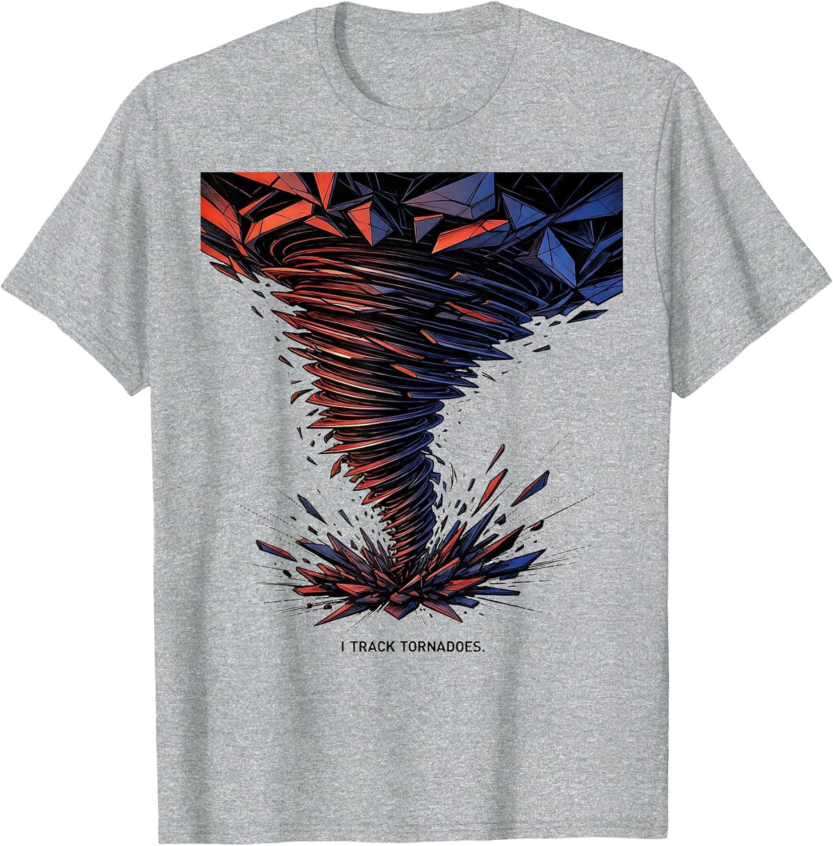 Men's I Track Tornadoes Futurist Dynamism Storm Chaser Meteorology T-Shirt - Heather Grey