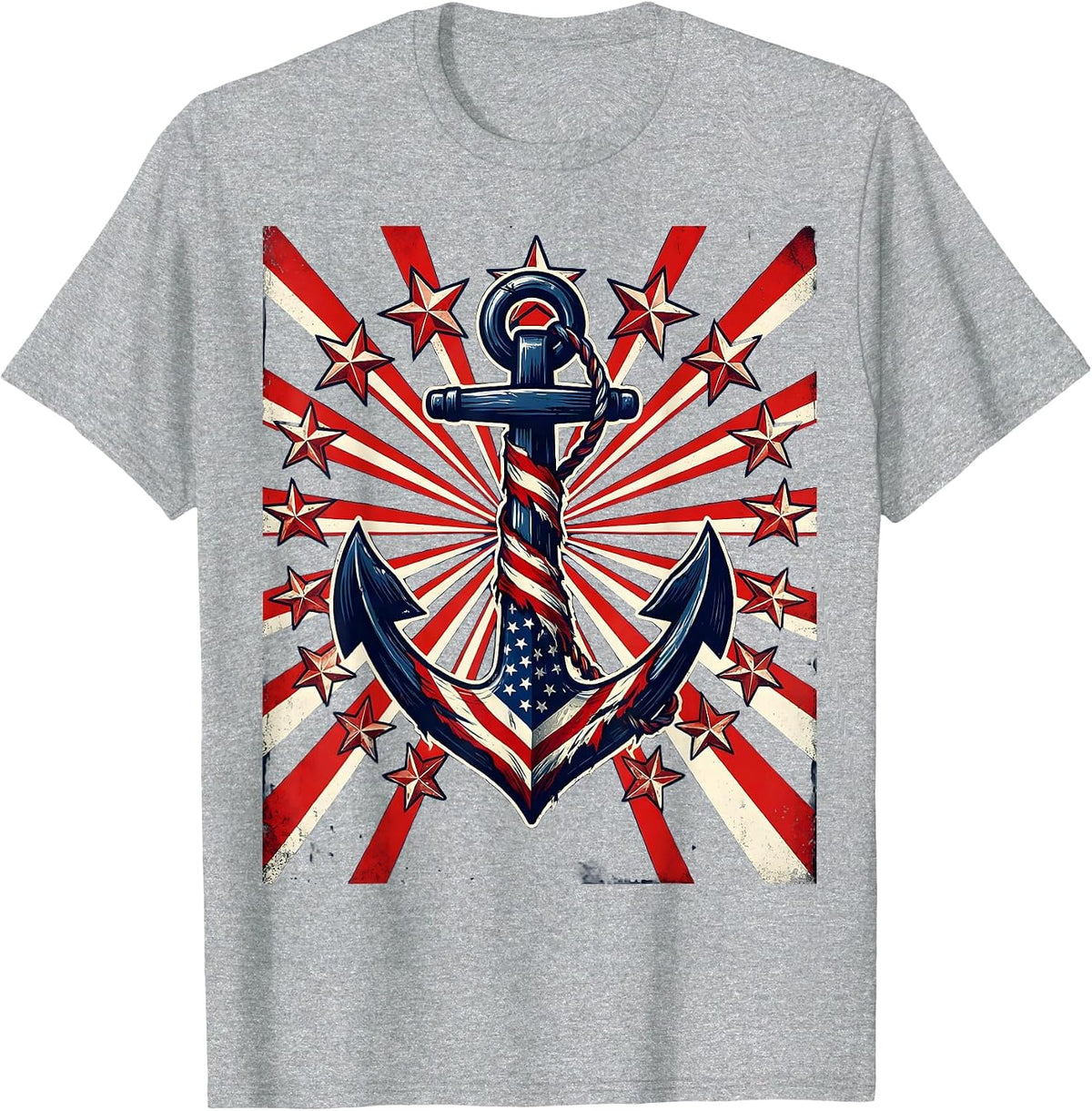 Men's Anchor Sinking Into the Deep Ocean Graphic T-Shirt - Heather Grey