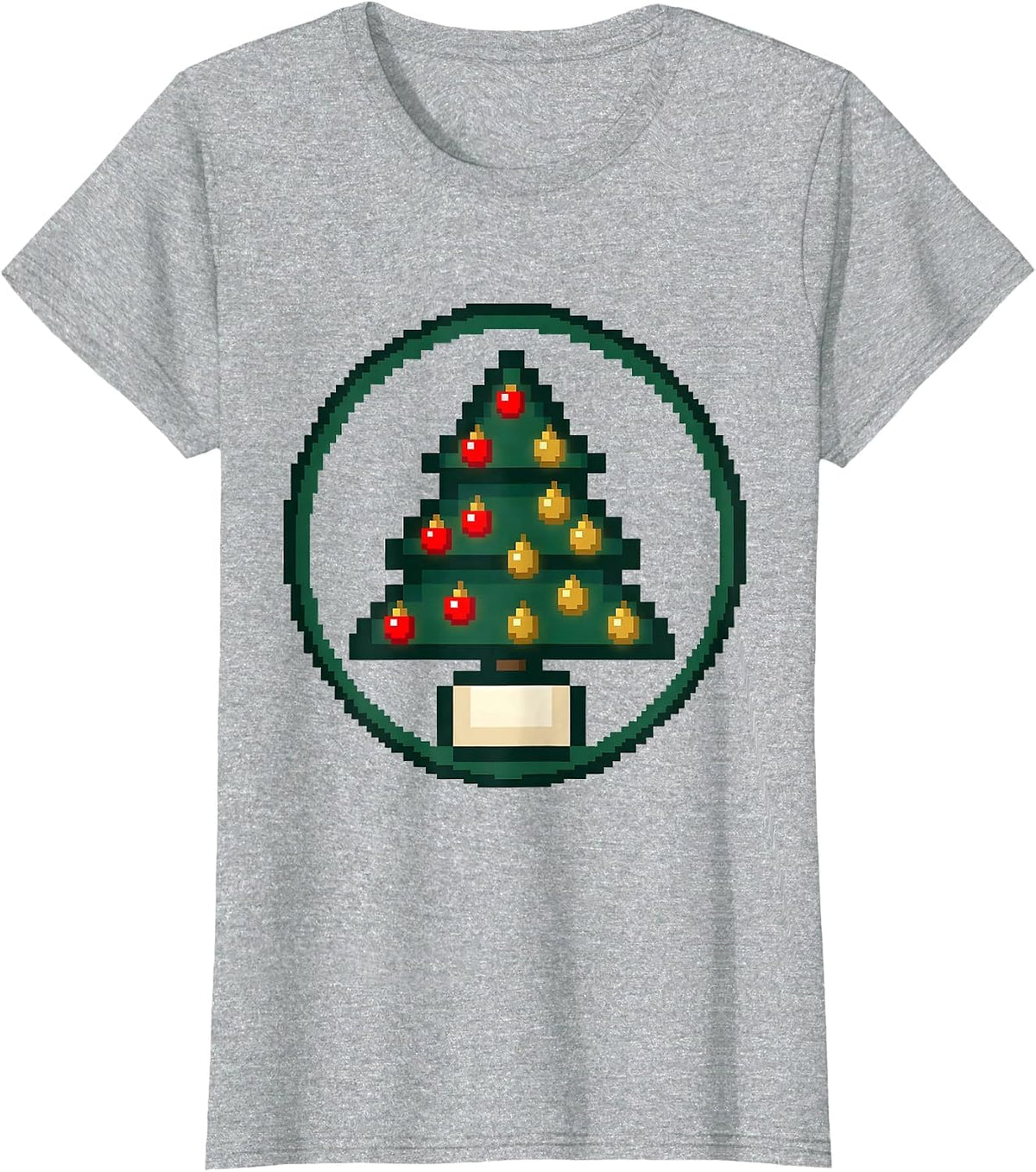 Pixel 67 Christmas Pajama Badge Gen Alpha Holiday T-Shirt - Heather Grey