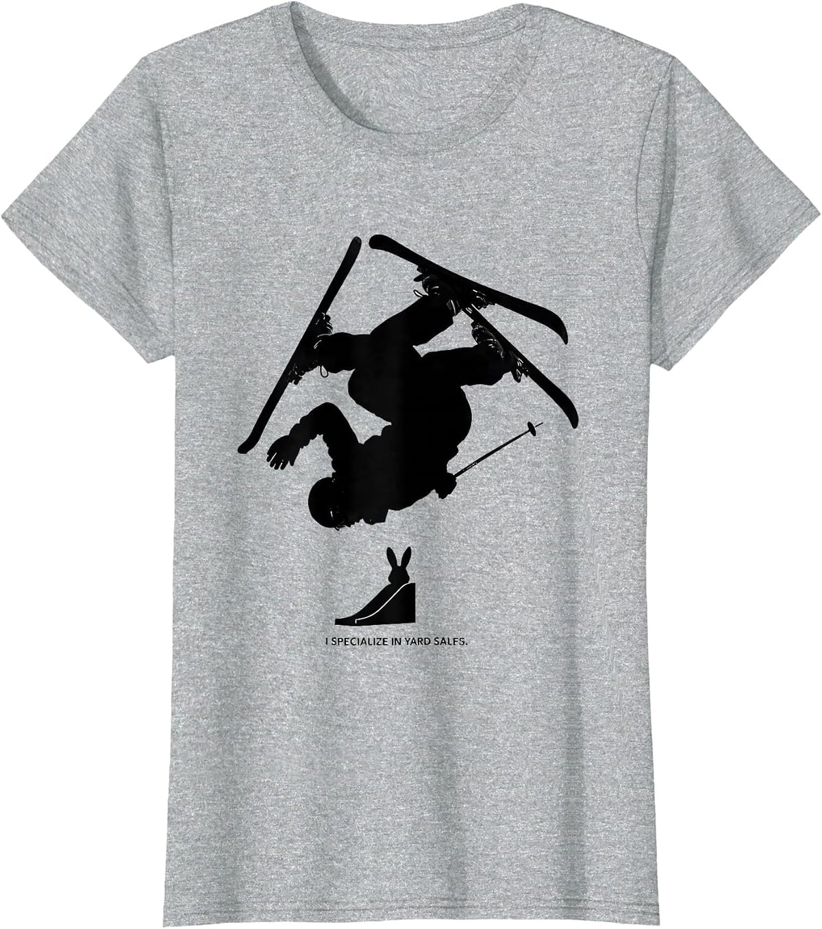 Women's I Specialize In Yard Sales Funny Ski Humor Winter Sports T-Shirt - Heather Grey