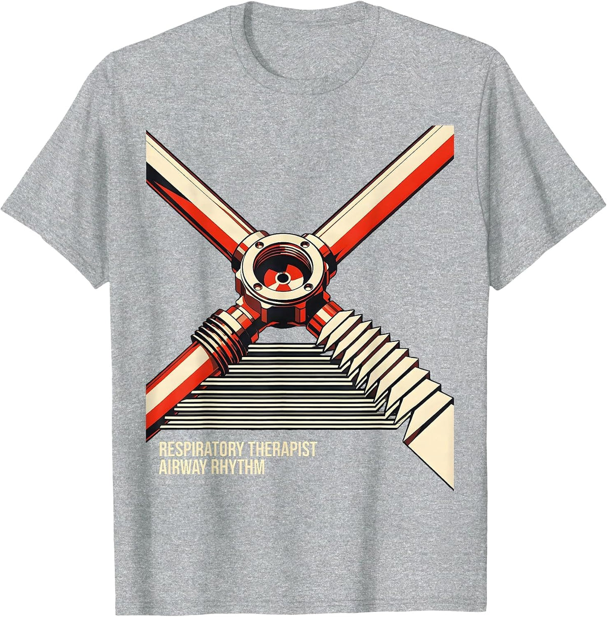 Men's Respiratory Therapist Airway Rhythm Constructivist Poster T-Shirt - Heather Grey