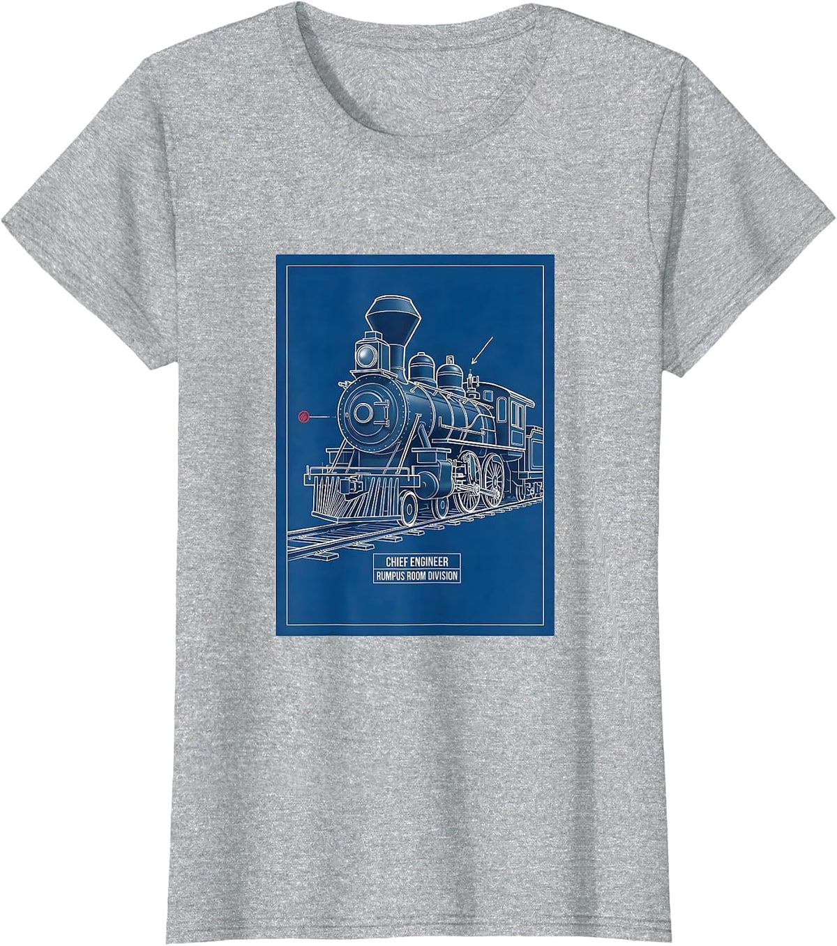 Women's Chief Engineer Rumpus Room Division Vintage Steam Train T-Shirt - Heather Grey