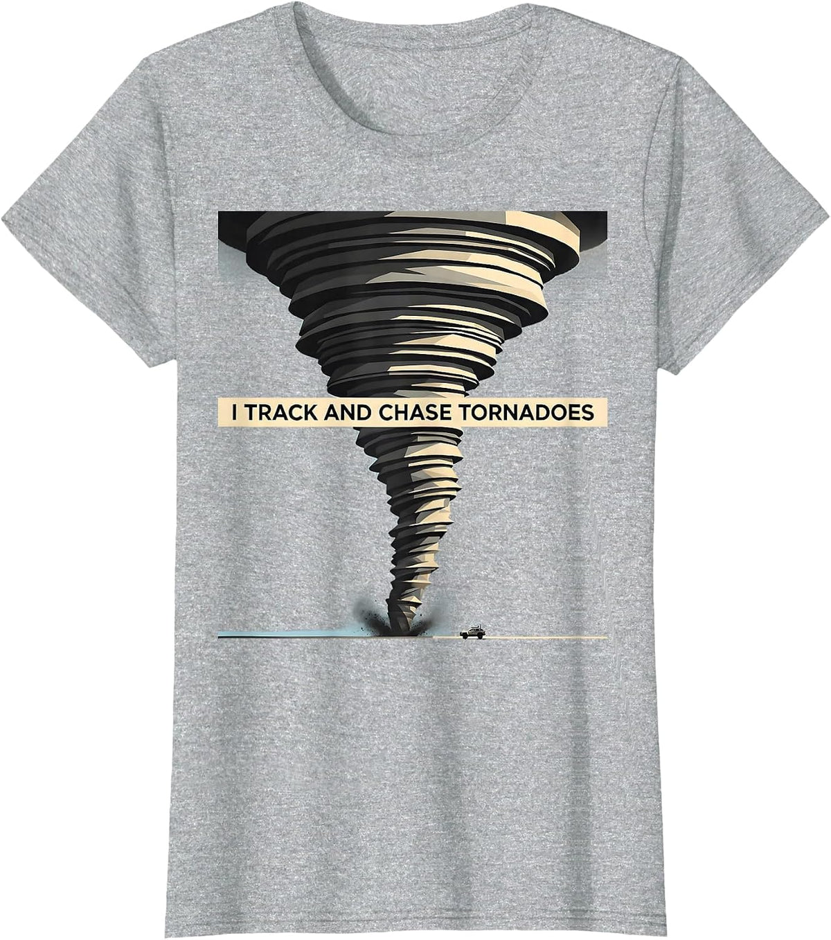 I Track And Chase Tornadoes Minimalist Storm Chaser T-Shirt - Heather Grey