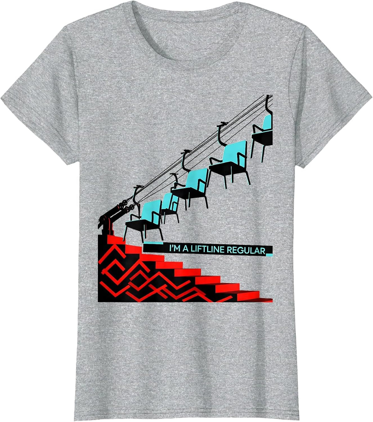 I'm A Liftline Regular Funny Ski Dad Snowboarder Humor T-Shirt - Heather Grey