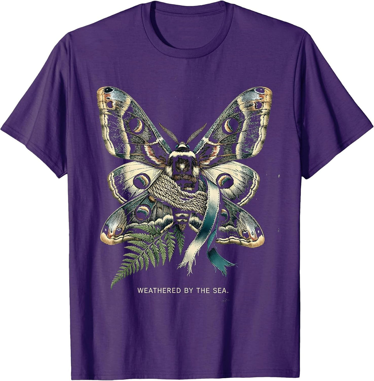 Weathered by the Sea Sailor Graphic Design T-Shirt - Purple