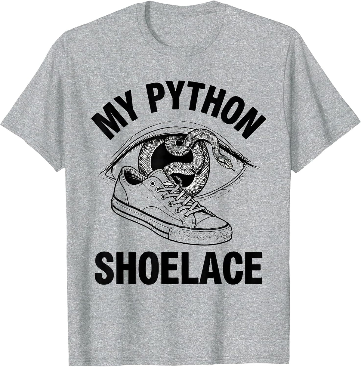 Men's My Python Shoelace Funny Ball Python Reptile Lover Gift T-Shirt - Heather Grey