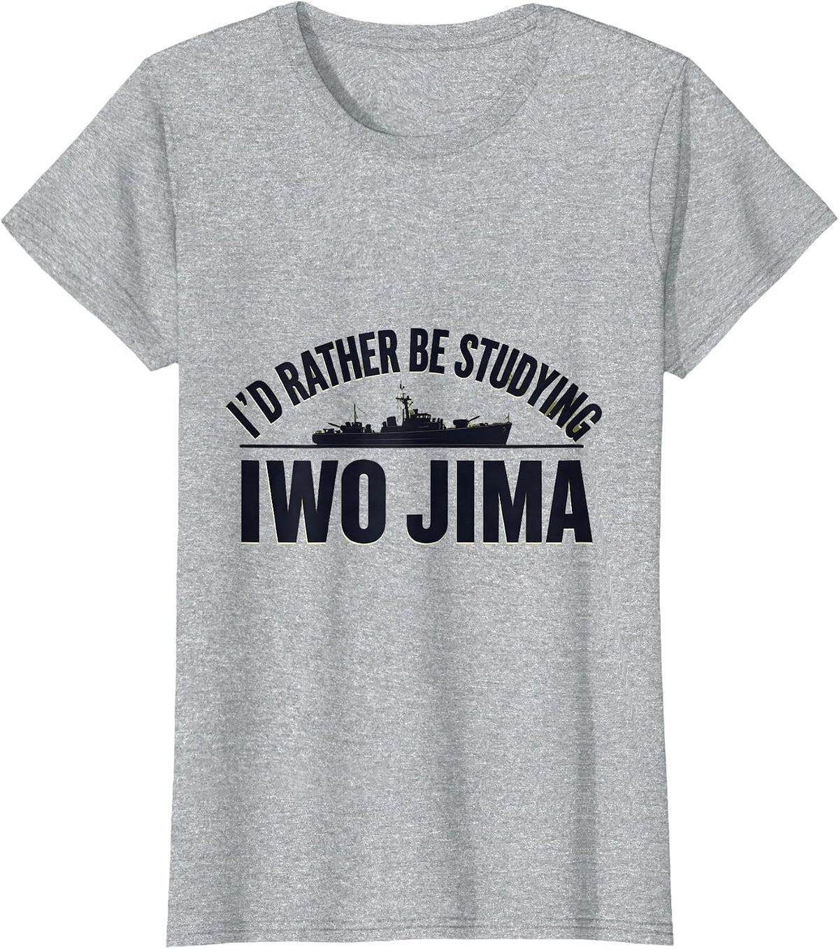 I'd Rather Be Studying Iwo Jima Retro WWII History Buff T-Shirt - Heather Grey