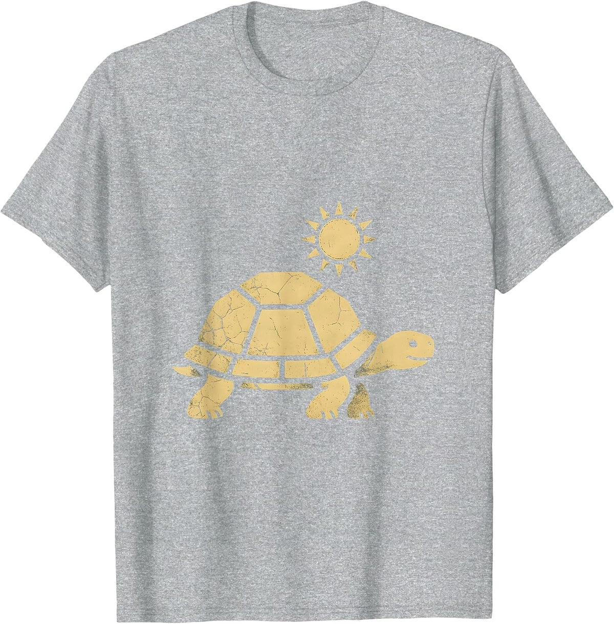Men's Desert Tortoise Walking Under Hot Sun Western T-Shirt - Heather Grey