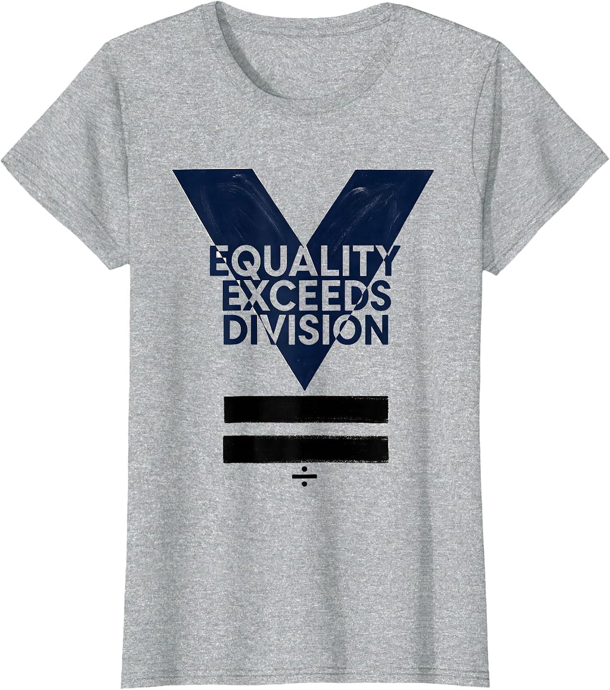 Equality Exceeds Division Bold Math Symbol Antiracism T-Shirt - Heather Grey