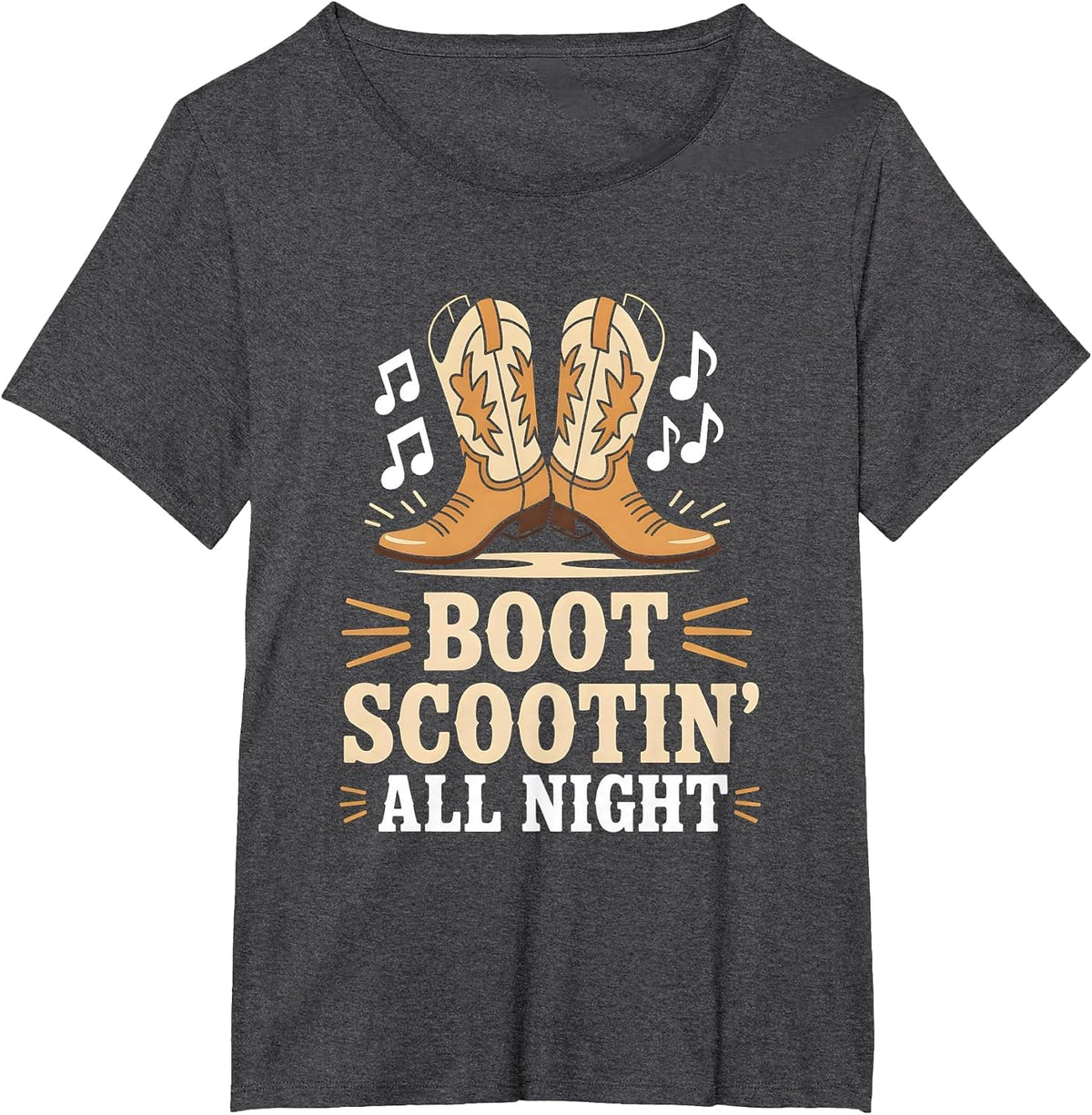 Boot Scootin’ All Night Country Line Dancer T-Shirt - Dark Heather Grey